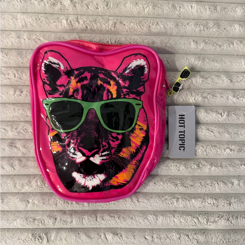 Hot Topic Vibrant Pink Tiger Bag with Green Shades